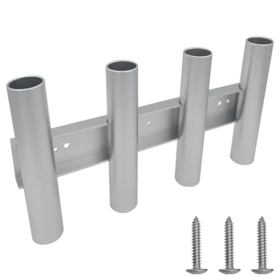 

Aluminum Fishing Boat Rod Holder 4 Link Tube Aluminum Rod Rack Wall-Mounted Fishing Rod Holders Tubes Linked Fishing Rod Rack f