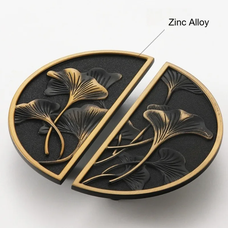 Chinese semi-circular drawer handle gold simple round wardrobe door retro cabinet door handle