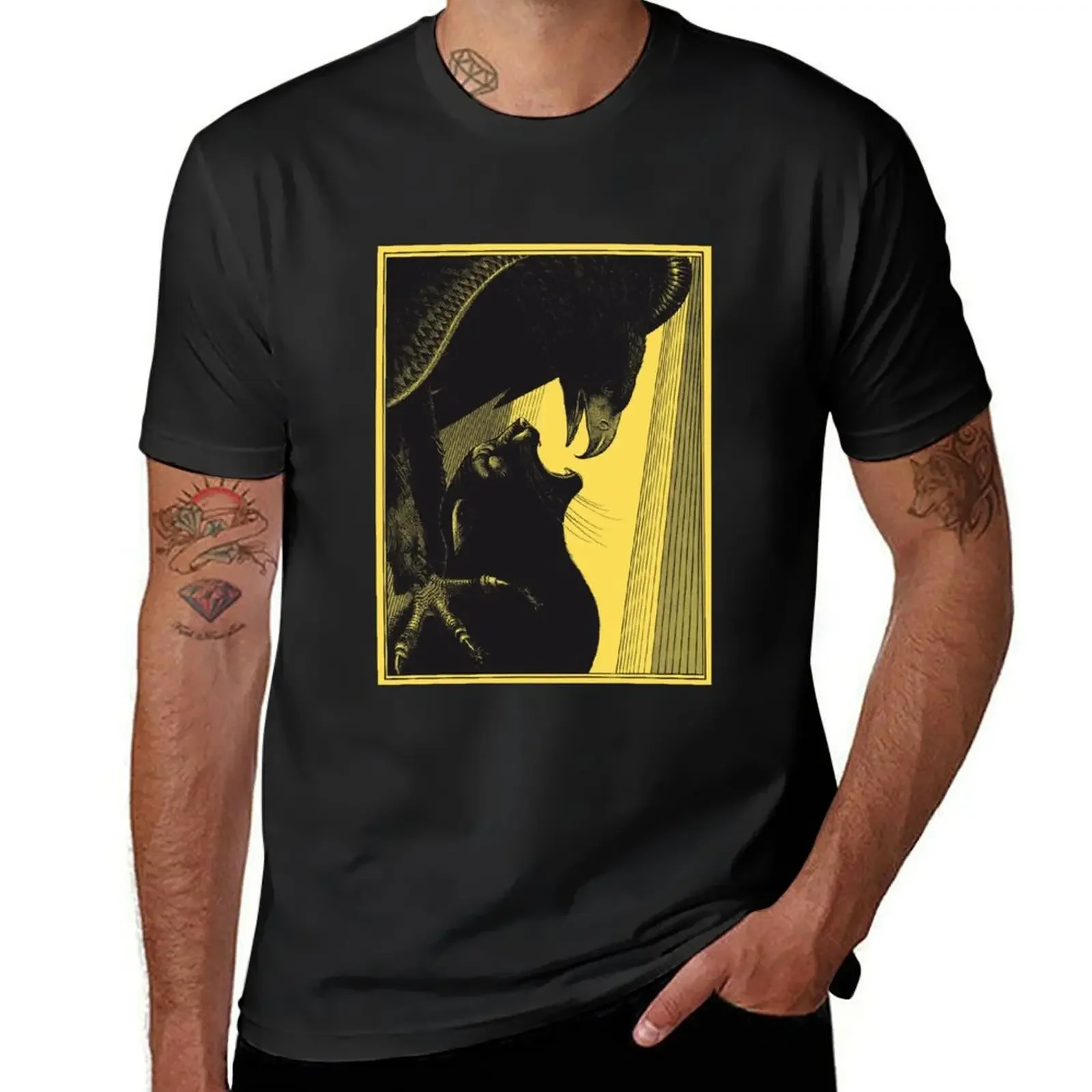 Moebius-Camiseta de algodón para hombre, camisa de gran tamaño con gráficos de pesos pesados, Les Yeux du Chat #2