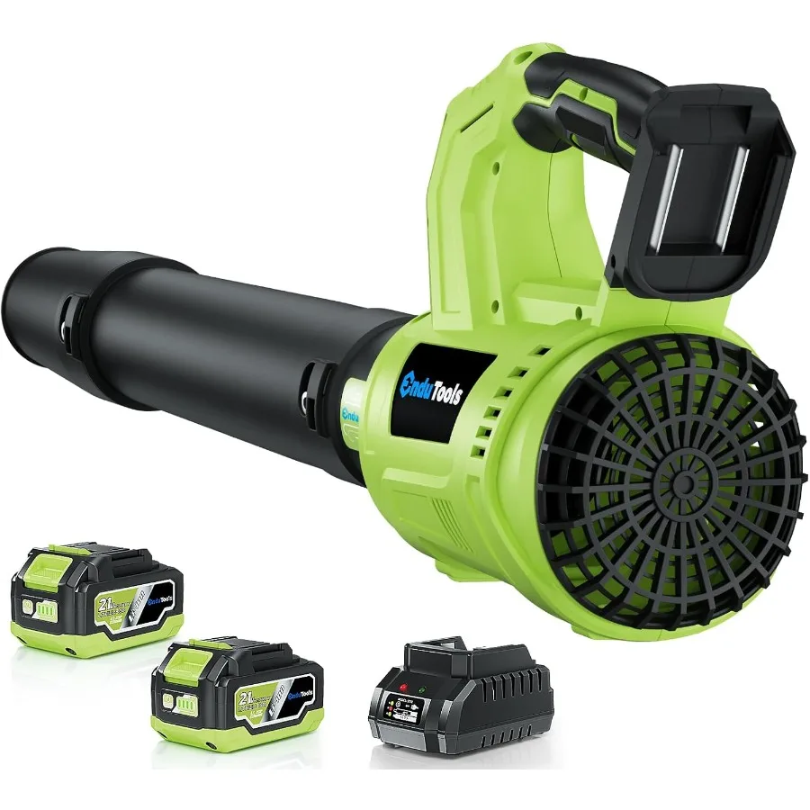 Cordless Leaf Blower for Lawn and Yard Maintenance: 650 CFM 150 MPH with 2 x 4.0Ah Batteries and Fast Charger 2Speed Settings f