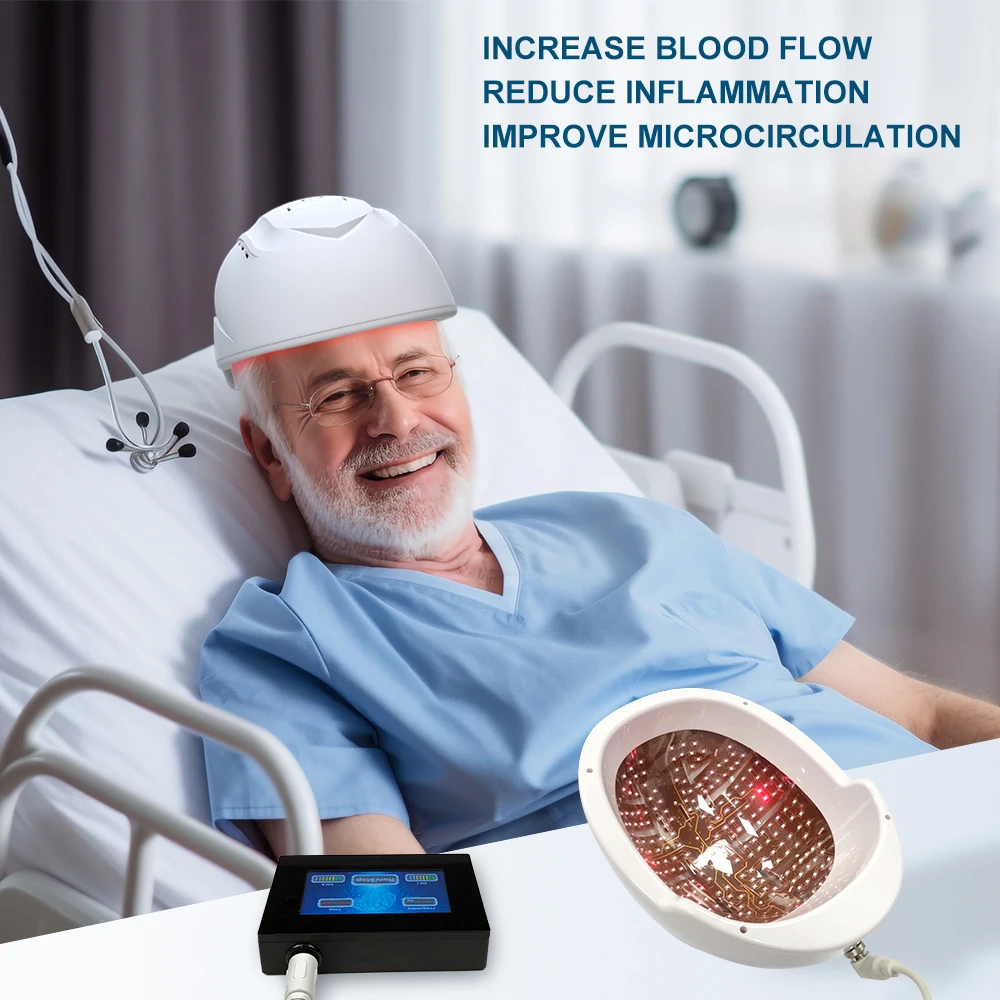 SUYZEKO 810nm Photobiomodulation Brain Helmet PBM Near Infrared Light Therapy Neurofeedback Helmet for Autism Treatment Children
