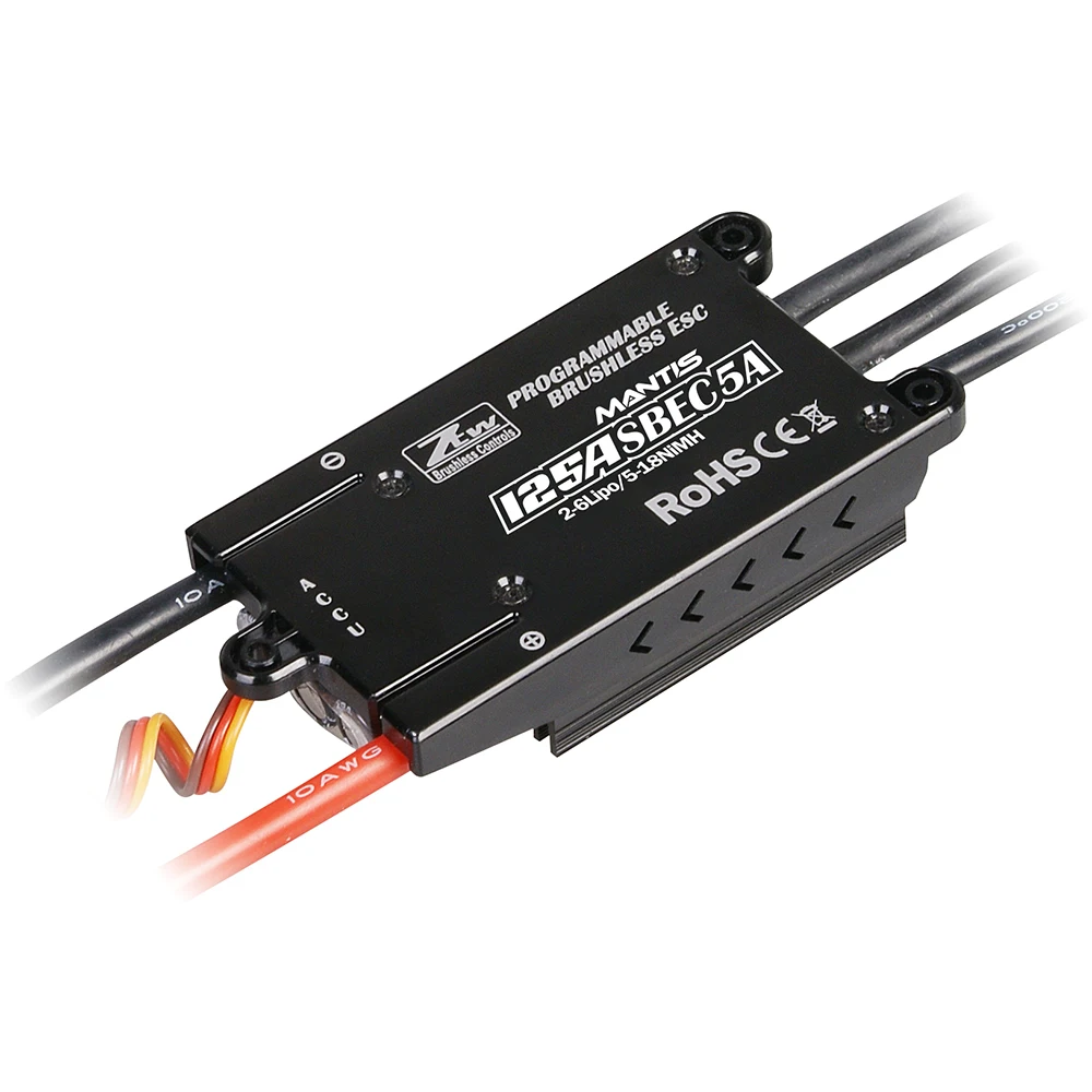 

ZTW Mantis 125A/155A ESC 2-6S With SBEC 5/5.5/6V 8A Brushless Speed Controller For RC Airplane Fixed-wing Ducted Aircraft EDF