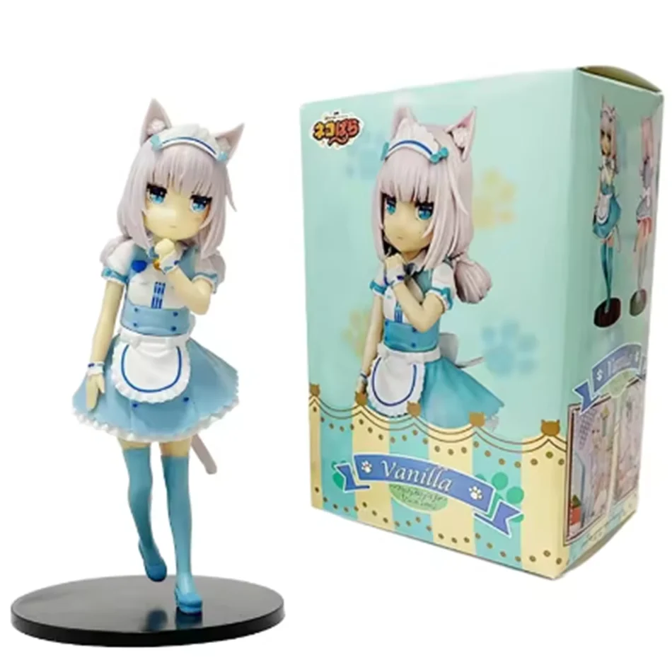 18cm nekopara anime figura kawaii menina chocolate figura de ação bonito empregada baunilha estatueta pvc coleção modelo boneca brinquedos presentes