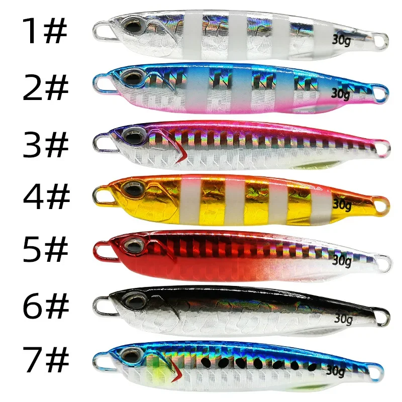 2024 10/15/20/30/40/50g Japen Metal Cast Jig Spoon Shore Casting Jigging Fish Sea Bass Fishing Lure Artificial Bait Tackle