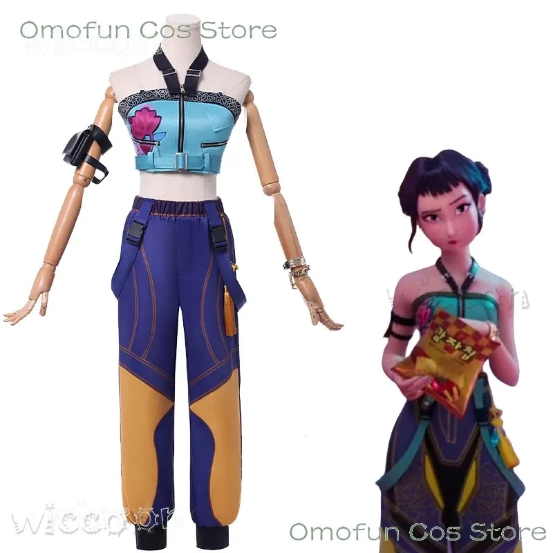 

K-Pop Rumi Zoey Cosplay Costume Wig Demon Hunters Stage Clothes Halloween Huntrix Girls Group Idol Roleplay Outfit Women 2025