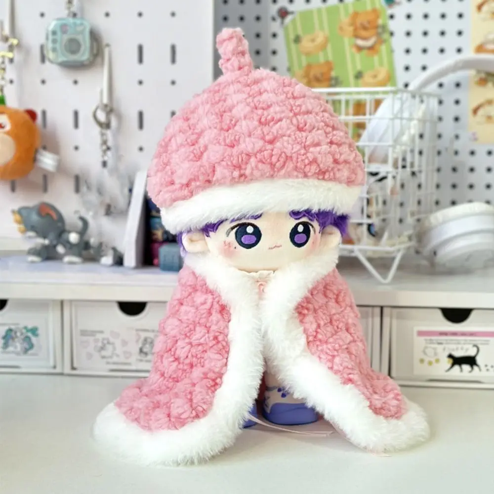 Creative 20CM Clothes Pink Red Changing Dressing Game Cloak Photo Props Replacement Outfit Shawl Cap Set Cotton Dolls