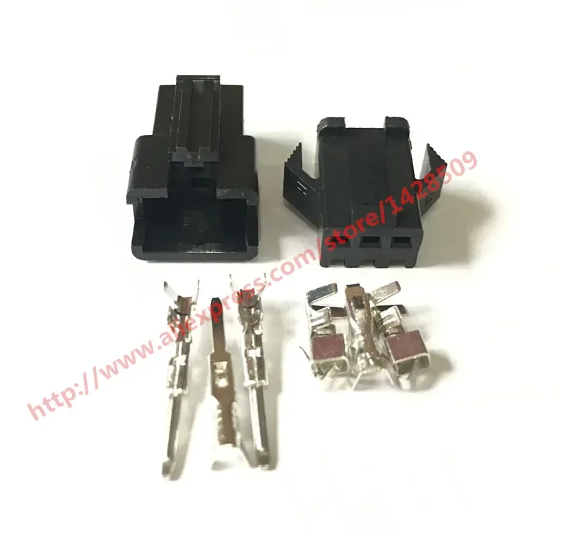 1 Set Male And Female JST 2.54mm SM 3 Pin 3 Way Multipole Connector Plug With Terminal