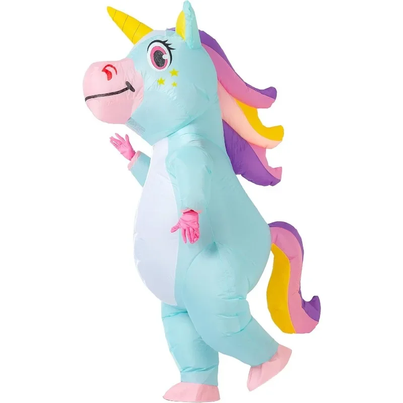 Cute Unicorn Inflatable Costume Suits Mascot Christmas Party Cosplay for Woman Girls Full Body Riding a Unicorn Holiday Decor