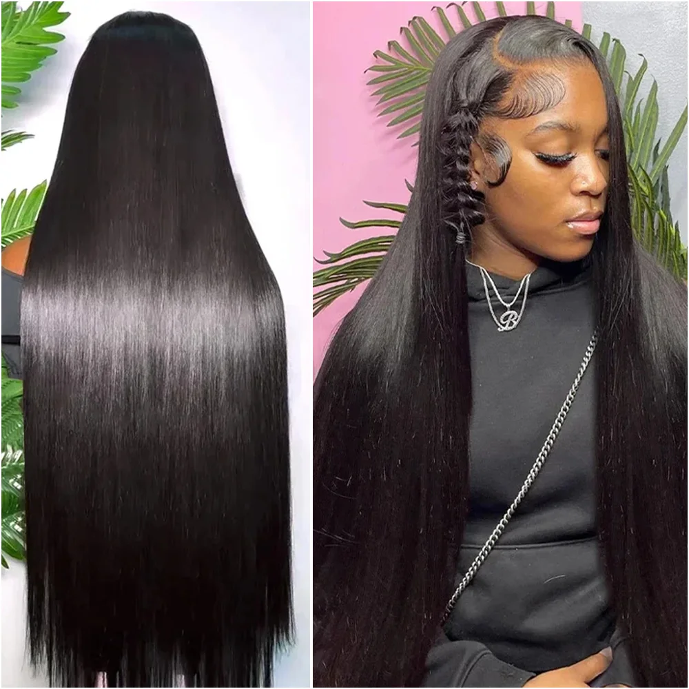 

Прозрачный HD парик из натуральных прямых волос 7x6 с кружевной основой, бразильские волосы, 40 дюймов, 200% плотность, предварительно снятая линия роста волос, 13x6, 360 кружевные фронтальные парики для женщин