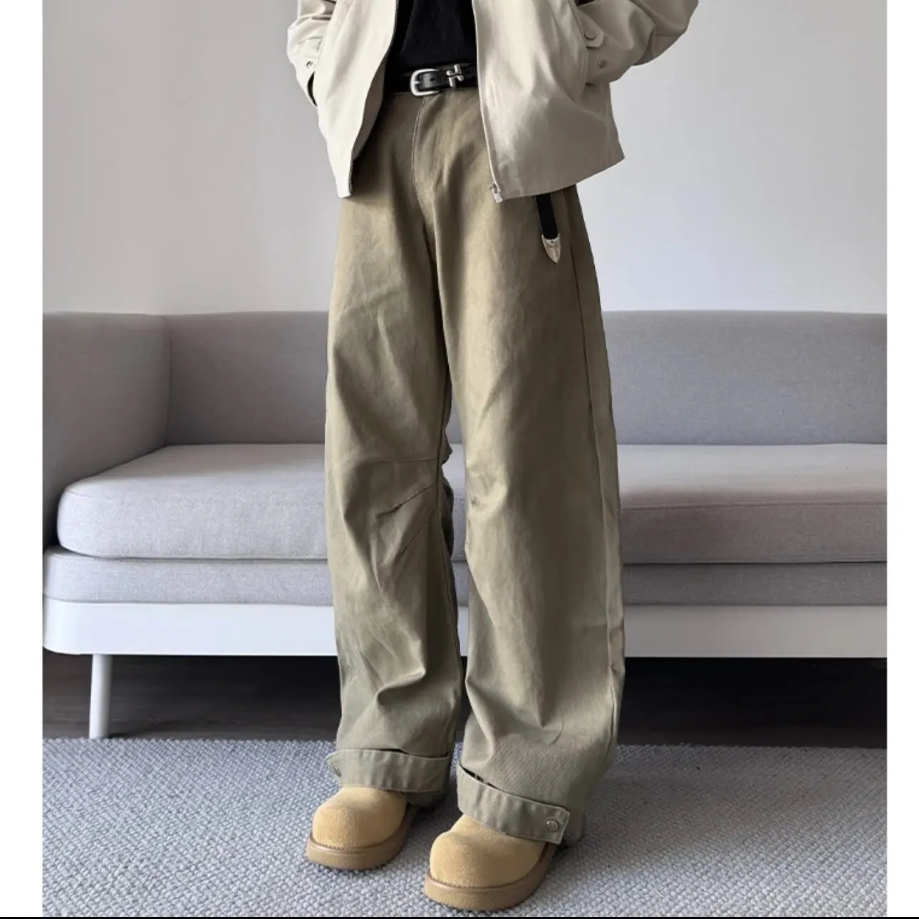 2025 NEW pants Unisex Straight Leg Loose Fit Cotton Casual Pants Outdoor Sportswear  Trendy Versatile Trousers Men Women Fashion