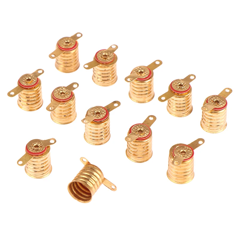 

10 шт. цоколей E10 с винтовым креплением, медные, для лампочек, малых электрических ламп, держателей ламп, для домашних экспериментов, электрических тестов, аксессуары