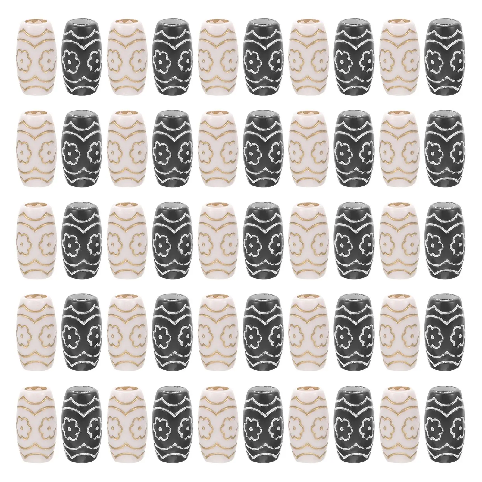 

60pcs Hair Decorative Beads Braiding Beads Dreadlock Tubes Plastic Bracelets High Quality Durable Stylish Cool Thin Easy