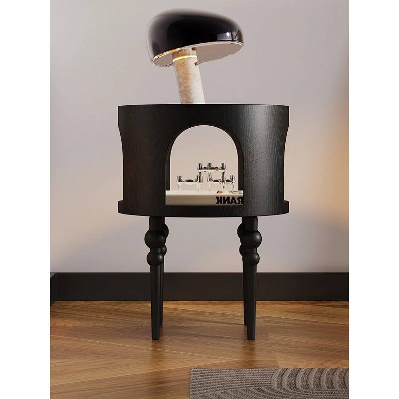 Medieval style side few retro simple solid wood sofa corner few household bedside tables