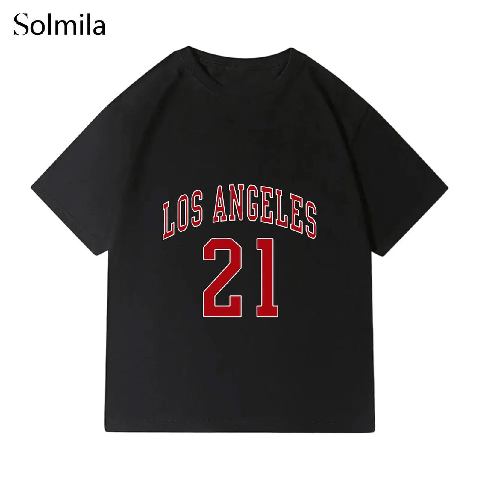 

Summer Vacation Daily Use Graphic Summer Shirt Los Angeles Shirt Women Oversized Graphic Tee Round Neck Design
