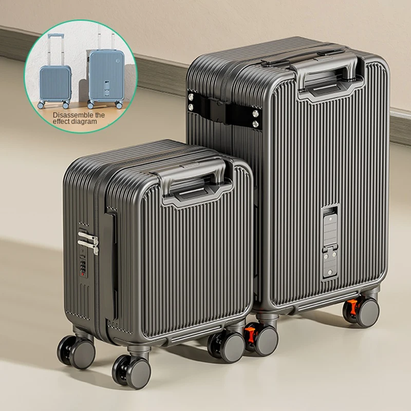Maleta de ocho ruedas para niños, juego de equipaje extraíble 2 en 1, maleta de viaje cubierta de carrito de 20 pulgadas, maletas de viaje para embarque, maleta viaje cabina