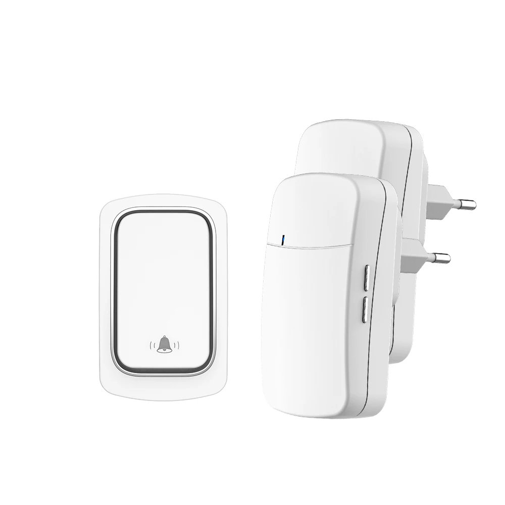 SIXWGH Draadloze Deurbel Geen Batterij nodig Waterdichte Zelfaangedreven Deurbel Sets Thuis Outdoor Kinetische Ring Chime Deurbel