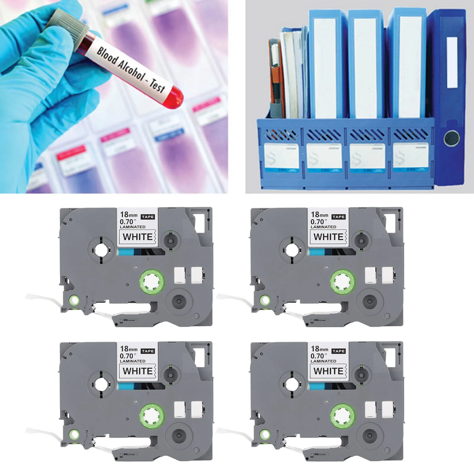 

1/3/4 шт. лента для изготовления этикеток, ширина 18 мм, длина 8 м, черный на белом, сменные стержни для этикеток для TZe 141 для TZe 241 для TZe 541 для TZe 641