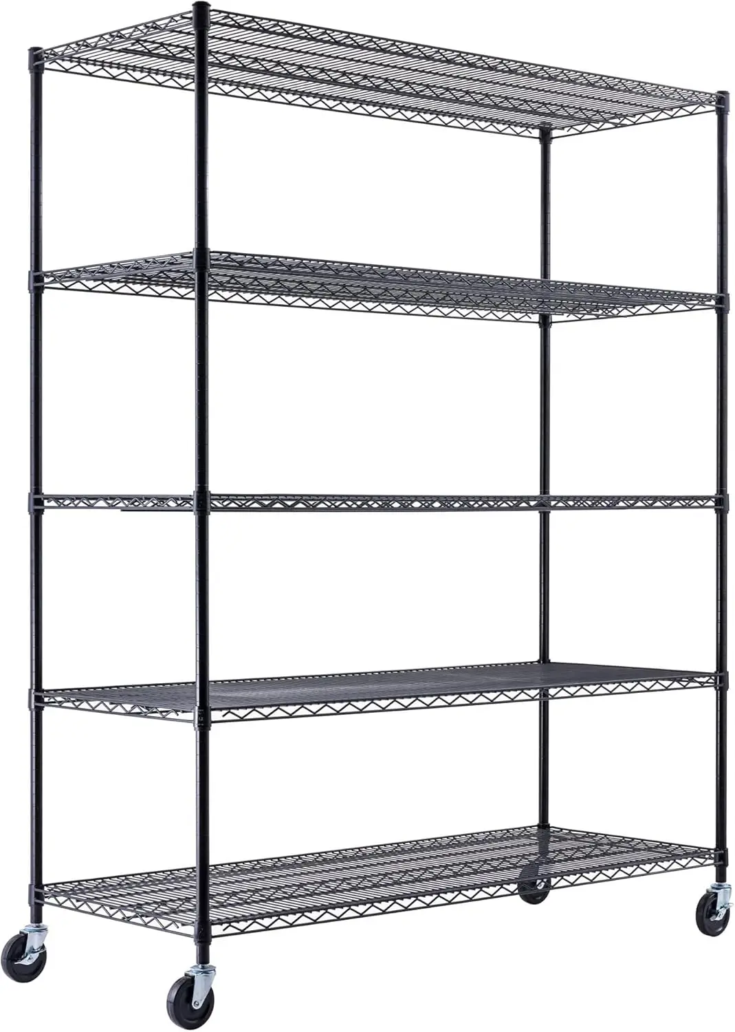 

60"x24"x72" PRIME HEAVY DUTY Black 5-Tier Wire Shelving NSF 3000 LBS MAX Capacity Storage Rack