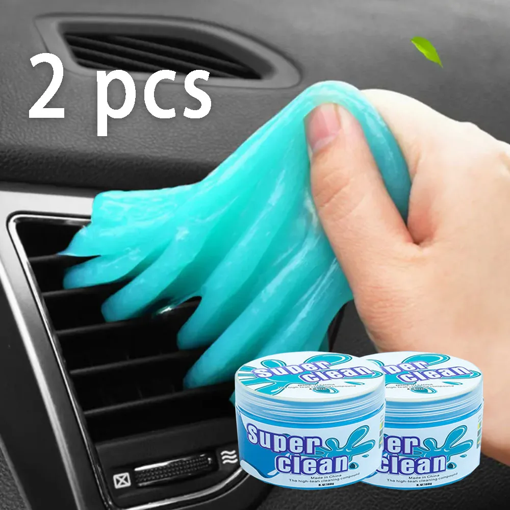 2Pcs Car Dust Remove High Efficiency Cleaning Gel Car Interior Clean  Air Vent Computer Keyboard Dirt Dust Remover Gel