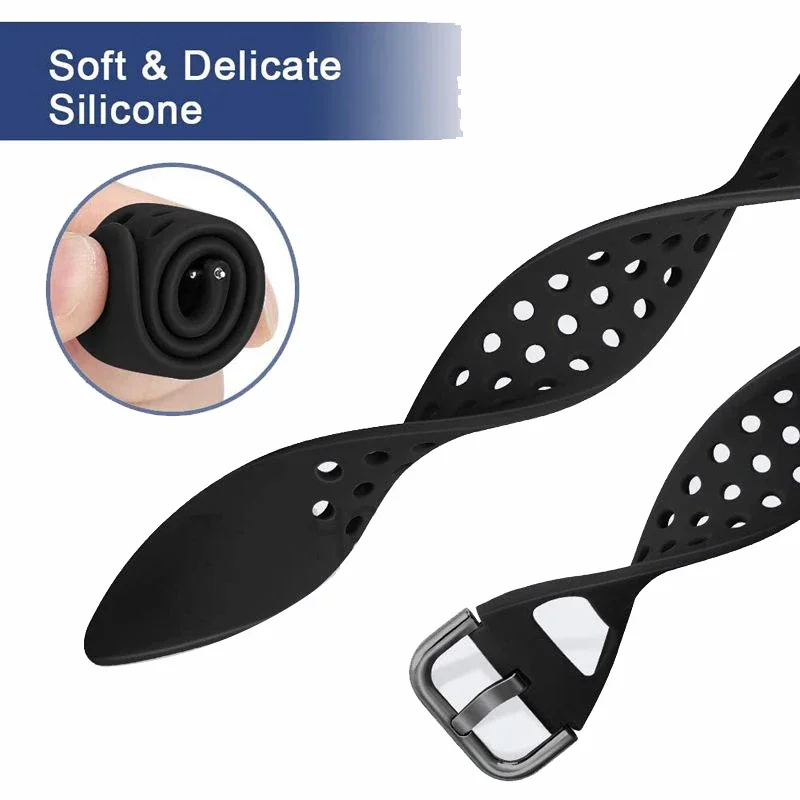 20/22mm Silicone Strap for Samsung Galaxy Watch 7 6 5 Classic 6 Huawei Watch GT5/5 Pro 46mm Softcomfortable Band for Amazfit GTR