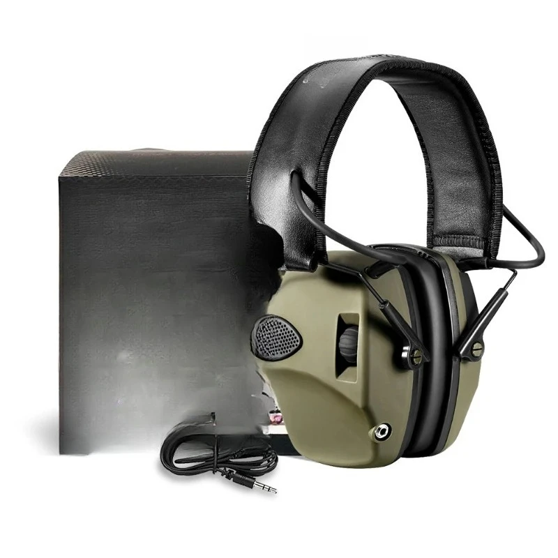 

Green electronic sound amplifier earmuffs Electronic noise reduction ear protectors