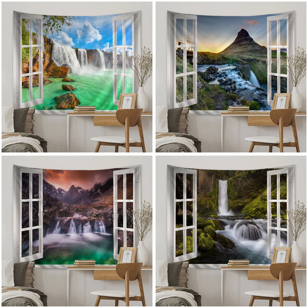 

Waterfall Scenery DIY Wall Tapestry Art Science Fiction Room Home Decor Wall Art Decor