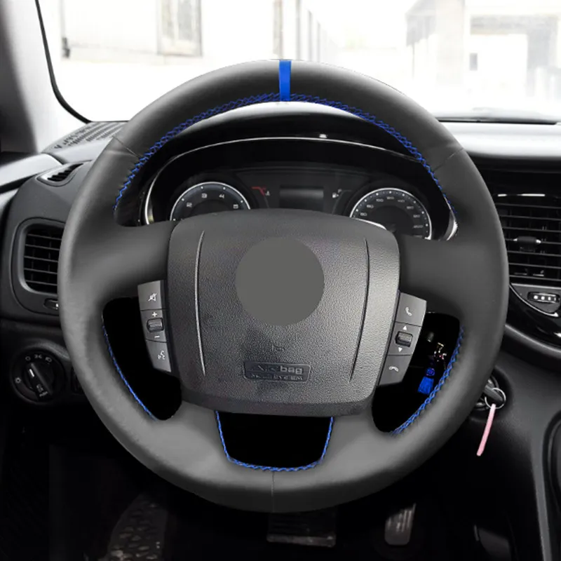 Steering Wheel Cover For Fiat Ducato Peugeot Boxer Citroen Jumper 2006-2019 Car Interior Steering Wheel Microfiber Leather Trim