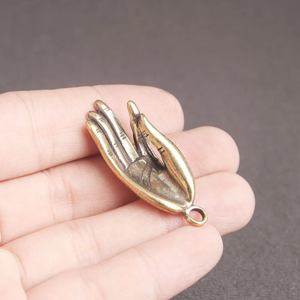 

4 шт., медные подвески в виде руки Будды, подвесные подвески, брелок, декор для рабочего стола, статуи для домашнего офиса, очаровательные компактные украшения, подарок