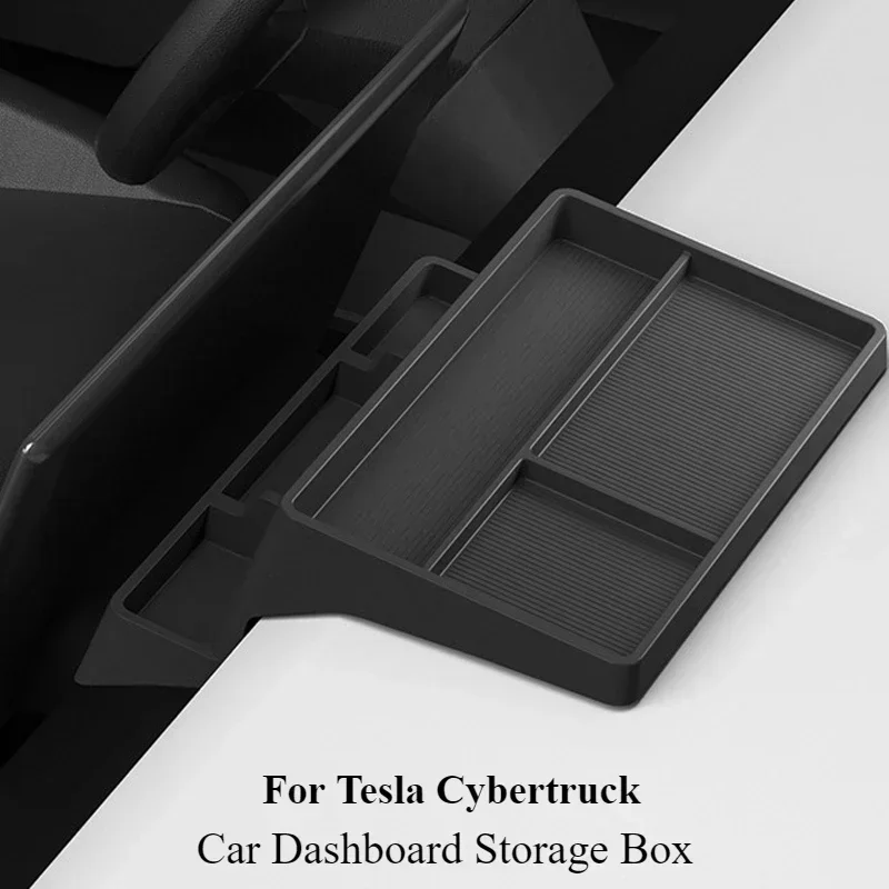 

For Tesla Cybertruck 2025 Central Control Screen Rear Storage Box Hidden Tissue Holder Anti-Slip Mat Phone Bracket Accessories