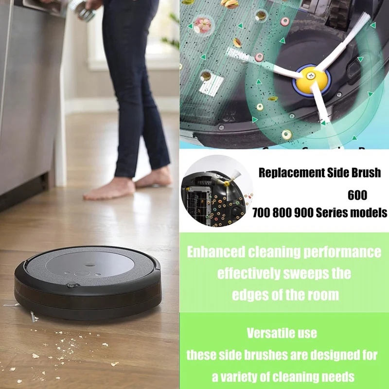 Substituição da escova lateral para Irobot Roomba, Acessórios Aspirador, 500, 600, 700 Series, 692, 694, 680, 660