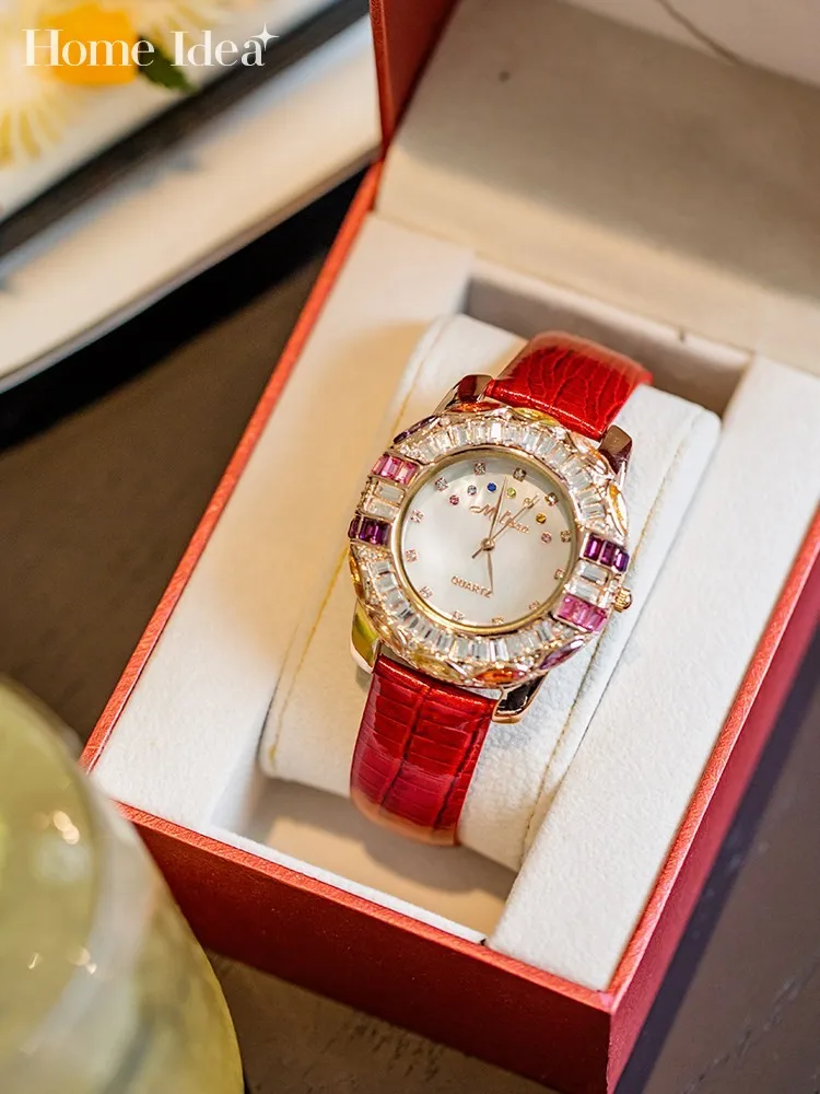 

Новые модные женские роскошные наручные часы 2026 года с ремешком на пряжке, дизайнерские, с блестящими бриллиантами, круглые, кварцевые, элегантные, для офиса