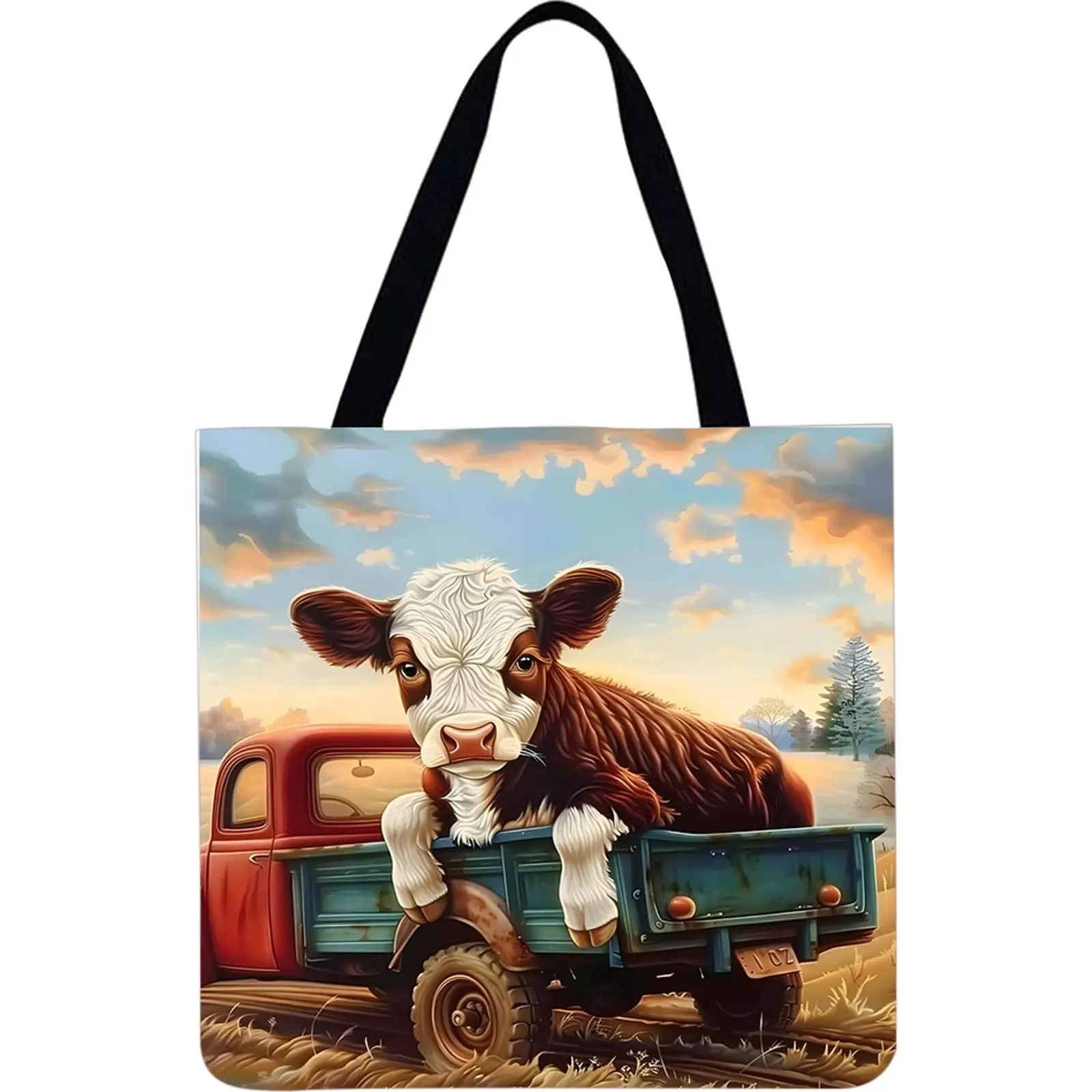 

4 шт., сумка-тоут из коровьего льна, большая вместительная женская сумка на плечо для покупок