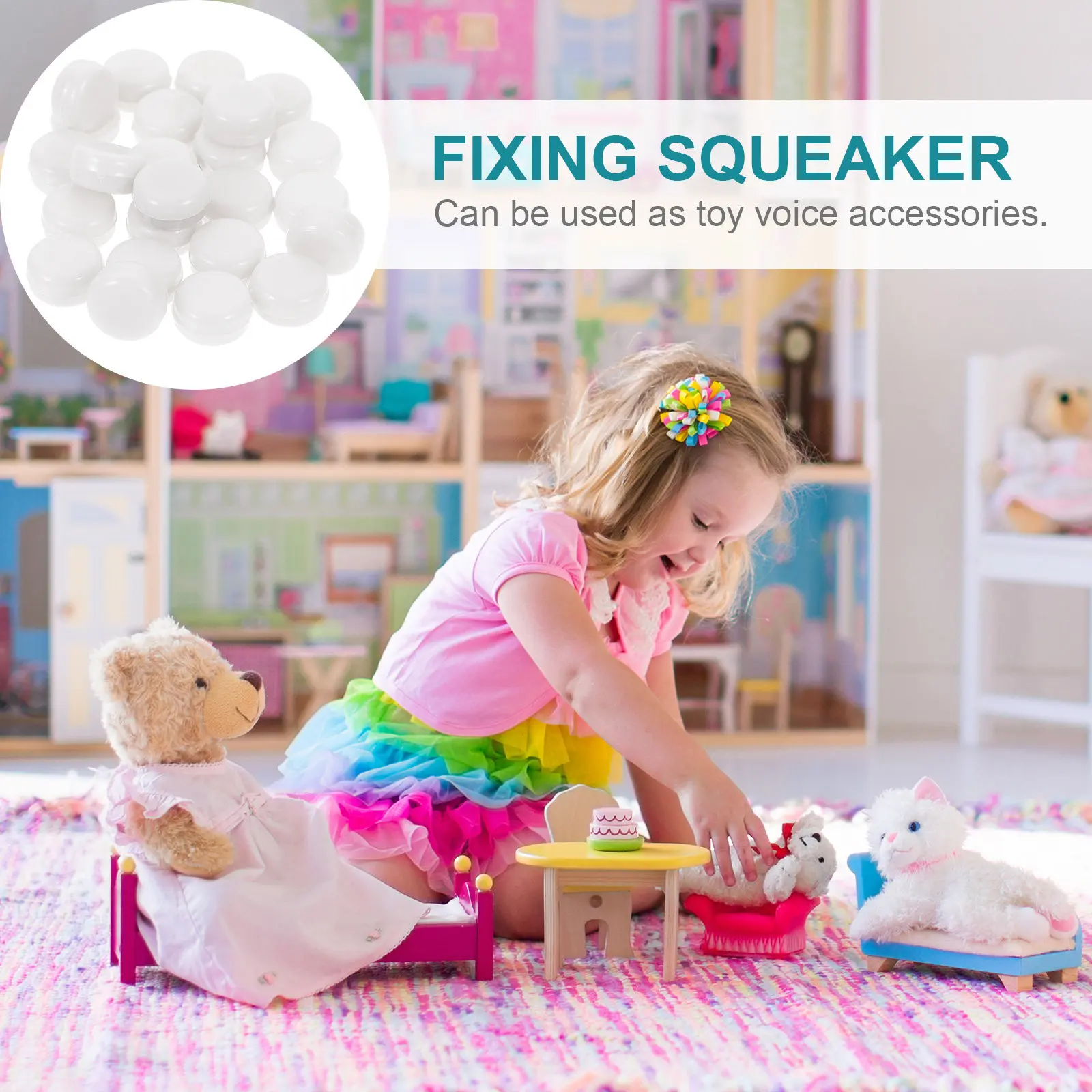 

100 шт. пластиковых погремушек без заусенцев с внутренними шариками для звуковой стимуляции младенцев