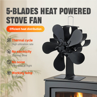 Heat Powered Stove Fan With 5 Blades Eco Friendly Silent Operation For Log Wood Burner And Fireplace Efficient Heat Distribution