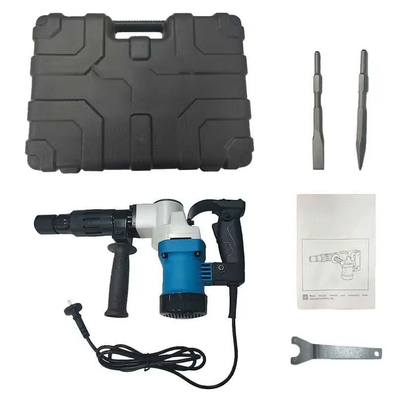 110V/220V Handheld Plug-in Electric Pickaxe Impact Drill Handheld Electric Pickaxe 1200W Multifunctional Electric Hammer
