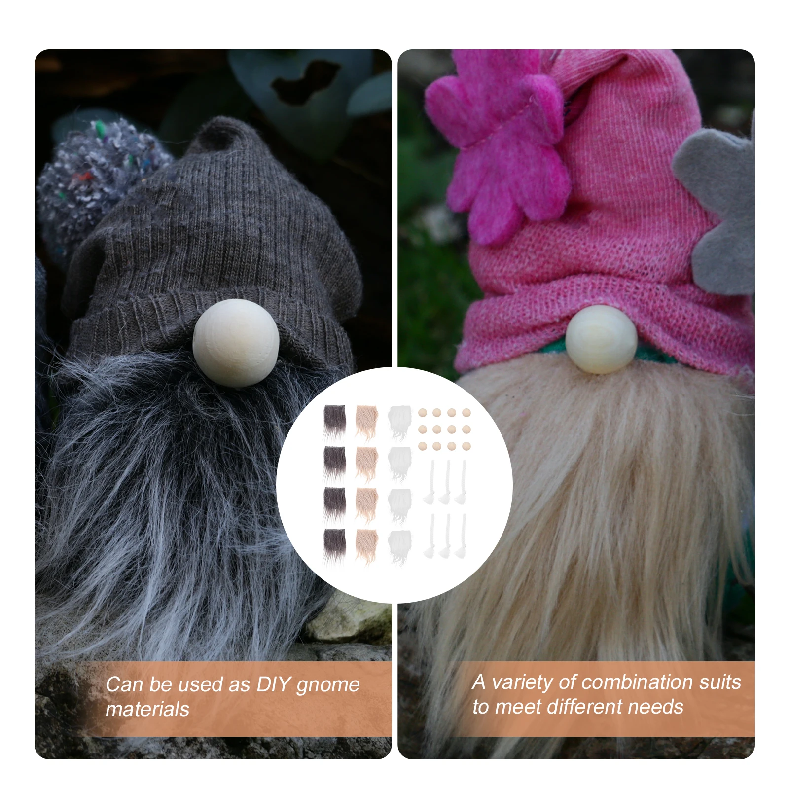 

Pre cut Gnome Beard Kit Cotton Wood Material DIY Craft Project Accessory Warm Detail Sewing Tool