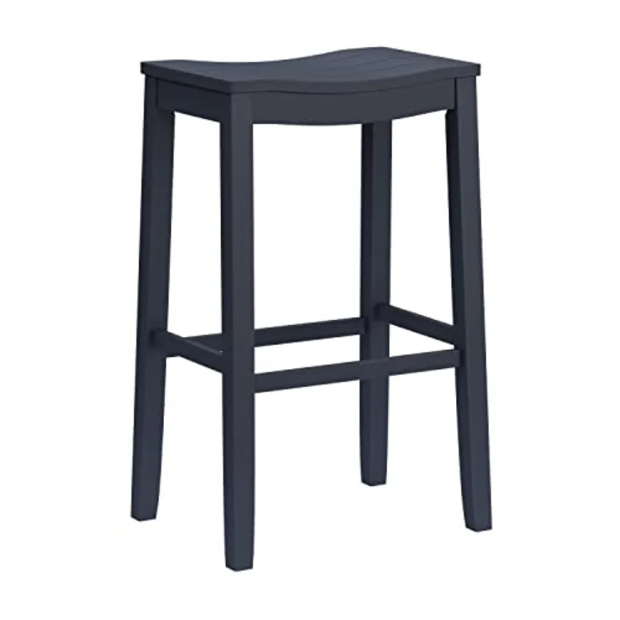 

Fiddler Wood Backless Bar Height Stool with Saddle-Style Seat Navy
