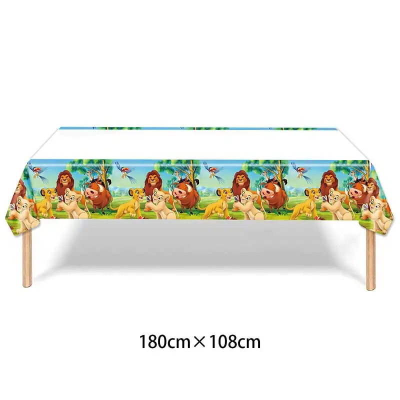 The Lion King Birthday Party Supplies Tableware Blowout Balloon Backdrop Decoration Cake Topper Banner Cup Plate Tapestry