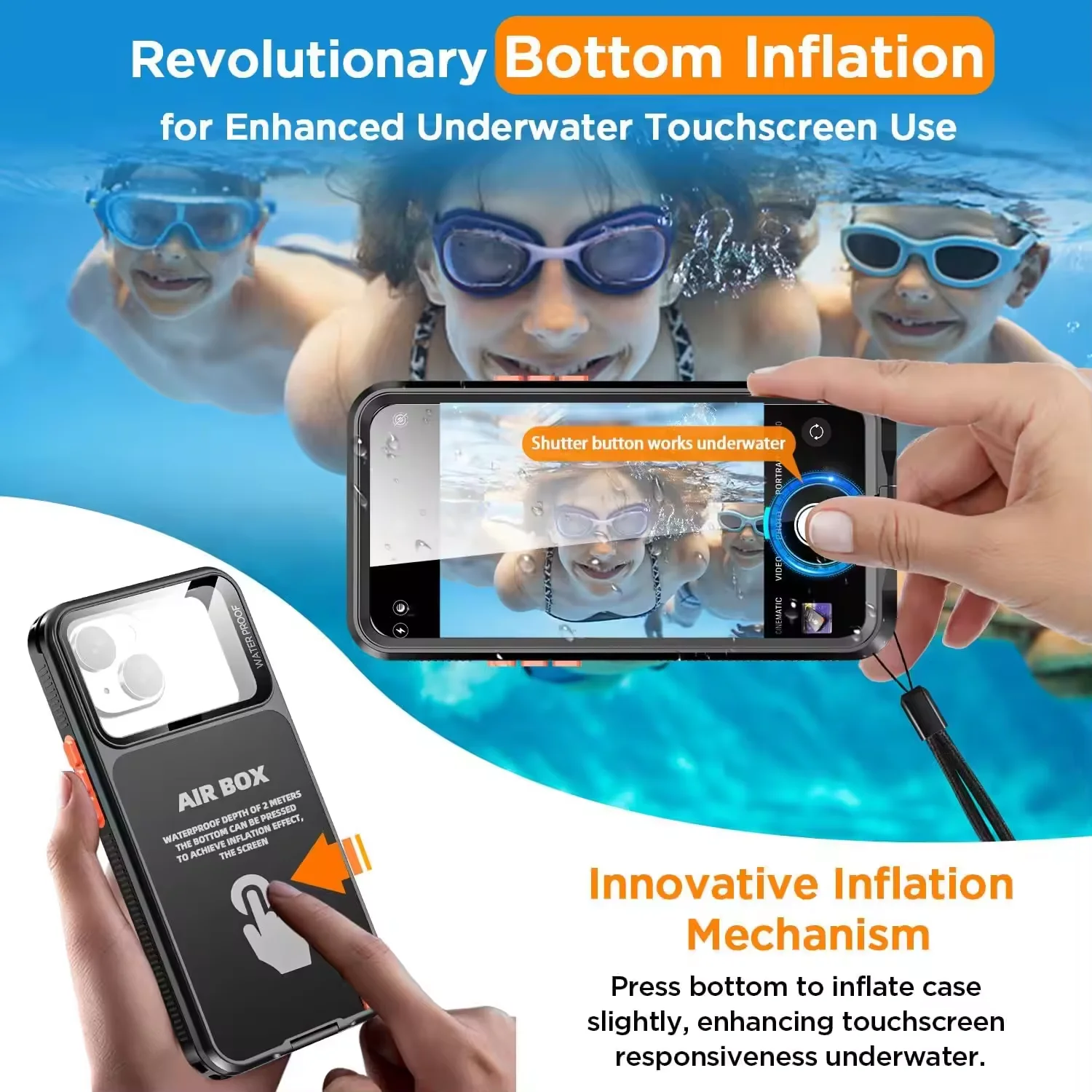 Waterproof Pouch For iPhone 15 Pro 16 14 Plus 13 12 Pro Max Underwater Touch Screen Case IP68 Professional Diving Cases