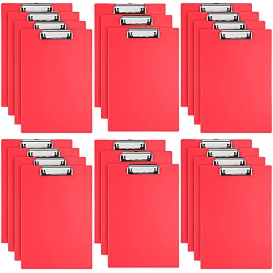

22 Pieces Plastic Clipboards Multi Pack Hanging Low Clip Clipboards Letter Size Cute Portable Clip Board for Teacher Classroom