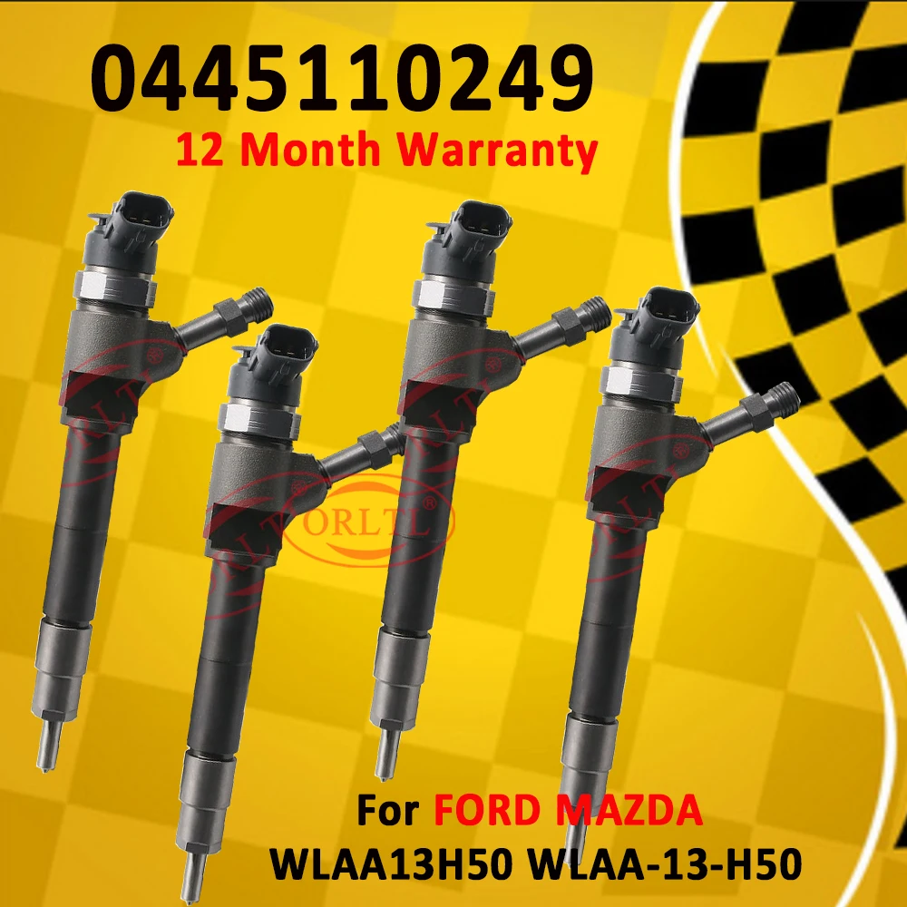 4 Uds ORLTL nuevo inyector diésel 0445110249 boquilla de inyector de combustible 0 445 110 249 para FORD MAZDA WLAA13H50 WLAA-13-H50 0445 110 249