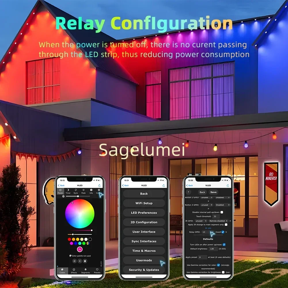 New DOMRAEM IP65 Waterproof WLED 2CH/4CH ESP32 LED Controller Outdoor Use 20A Fuse Music Sync Supports WS281X SK6812 APA102 IC