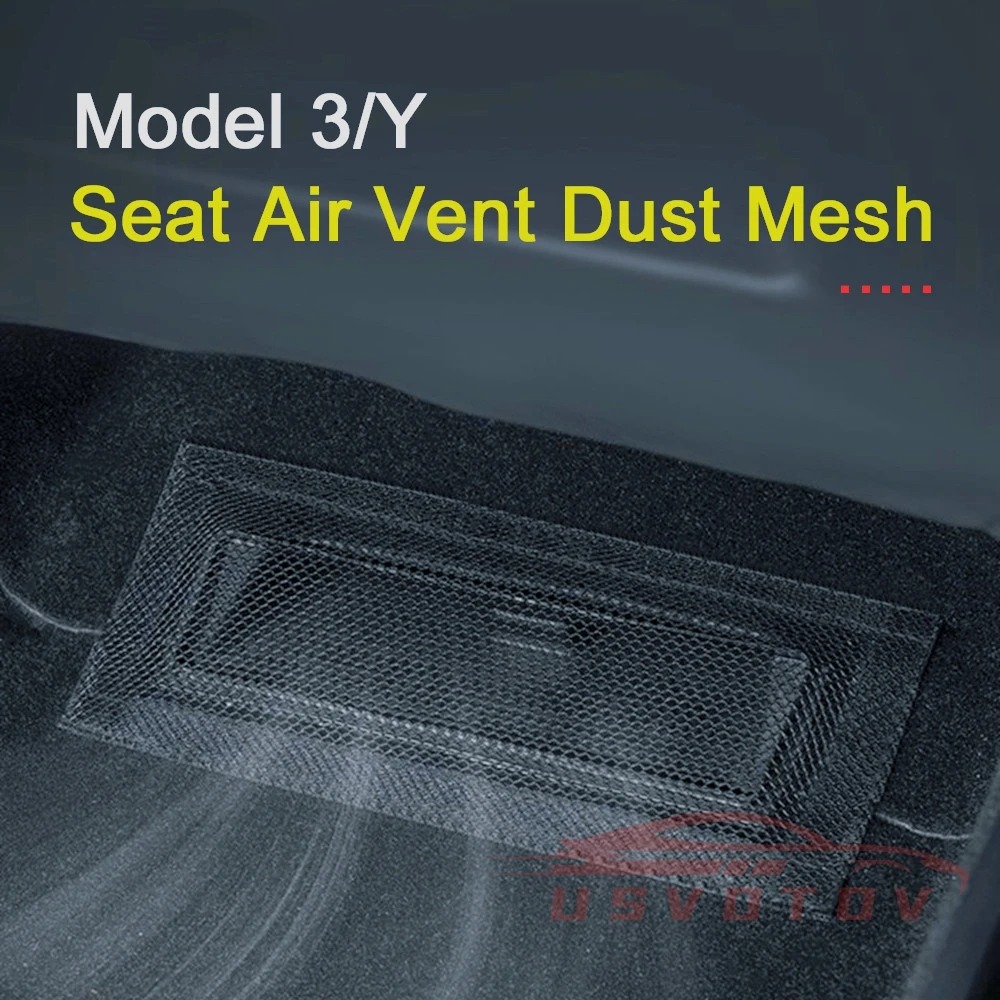 2 Pcs For Tesla Model Y 3 Highland 2024 Air Vents Cover Under Seat Outlet Protector Anti-blocking Dust Mesh Interior Accessories