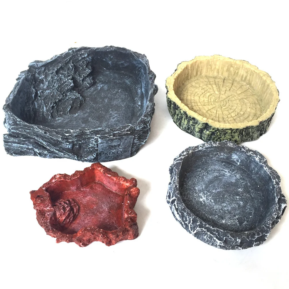 

Grey Reptile Special Basin Synthetic Resin Small Round Bowl for Lizard Snake Spider Scorpion Frog Terrarium Habitat Dishes