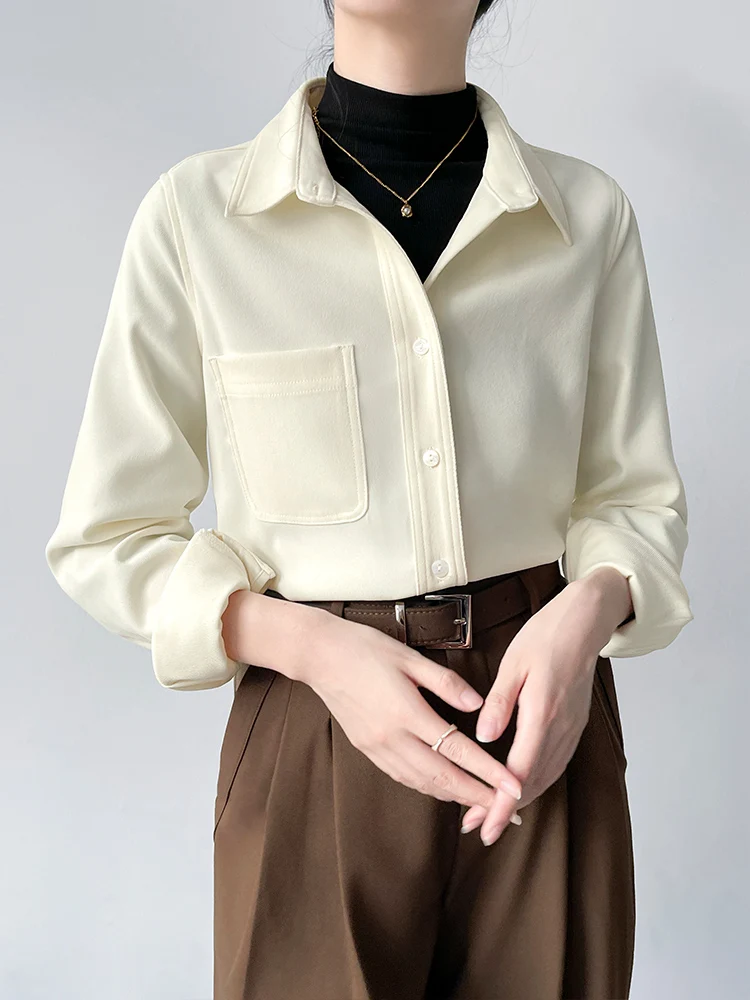 

Korean Sle Long Sve Corduroy irt Jaet Women's Winter Profional Commuting Interview Top Layered Wear Outerwear