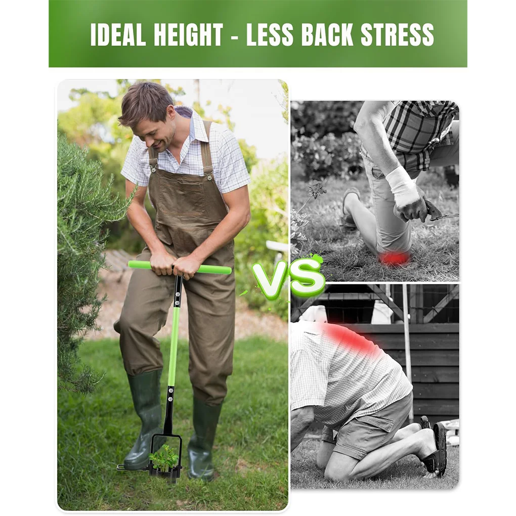 

Bulb Planter Portable Long Handle Versatile Use Carbon Steel Bulb Tool Plugger Tool for Repair Gardening Lawn Planting Garden