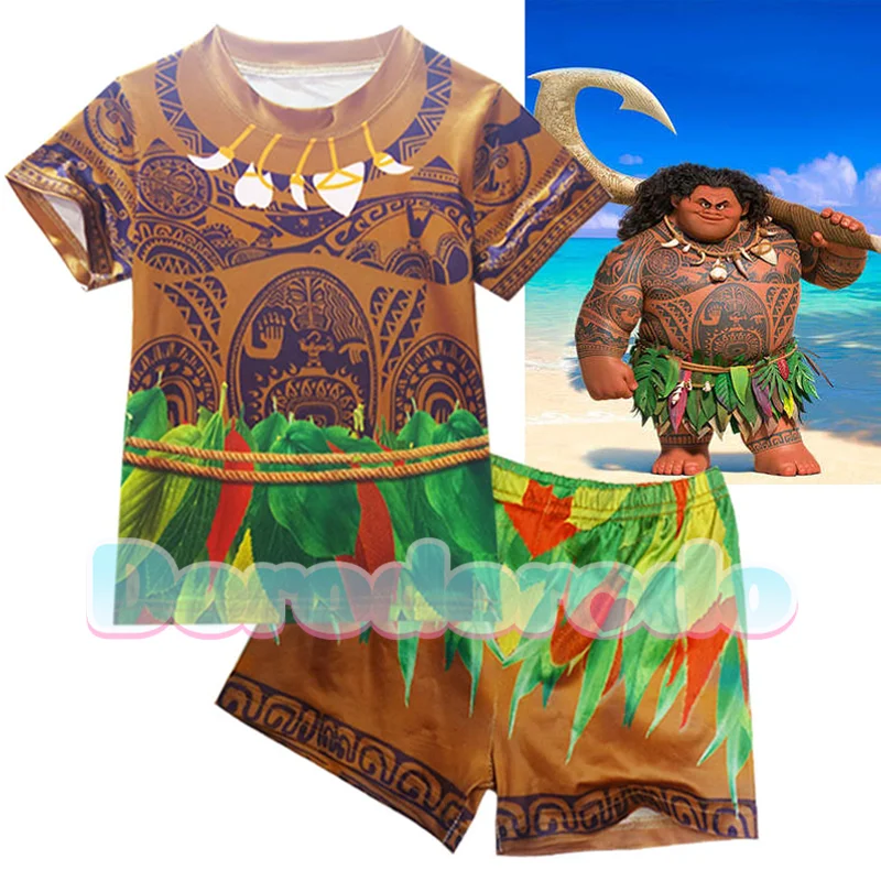 Party Games Moana - Kostium Cosplay Maui z Kreskówki, Krótki