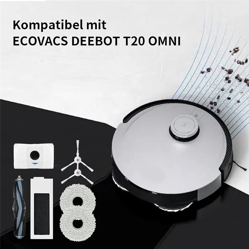 

MAKE-Main Side Brush Hepa Filters Mop Cloths Dust Bags For Ecovacs Deebot T20 Omni Replacement