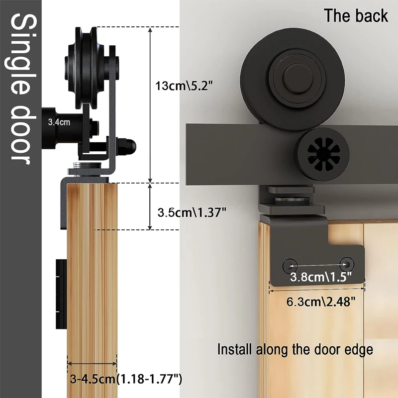 Imagem -03 - Ccjh Duplo Dobrável Porta Deslizante Kit Durável Sistema de Porta Deslizante Hardware Kit Apenas sem Porta