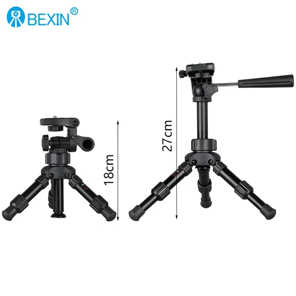 BEXIN MS02 Portable Tripode Mini Tripod Ball Head Digital SLR Camera Tabletop Stand Lightweight Desktop Phone Triangle Bracket